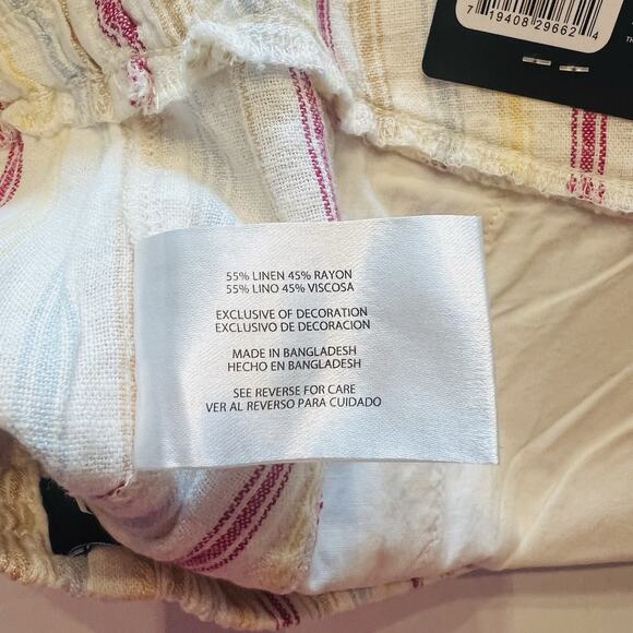 Gap Linen Shorts Womens Size XL Striped Yellow Pink High Rise (A0127) NWT - Picture 6 of 6